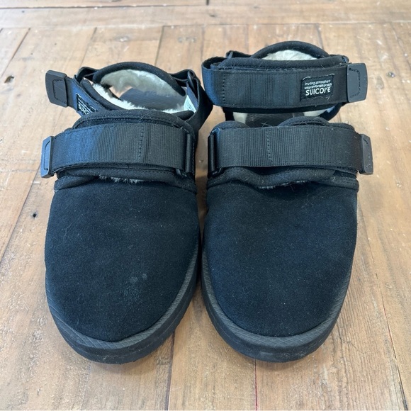 Suicoke NOTS-VM BLACK SHERLING LINED SANDALS SIZE US 5/ EU 36 Unisex Adjustable - Picture 2 of 9